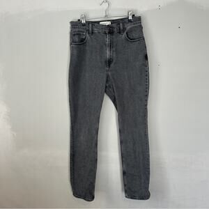 Abercrombie Slim Straight Jeans Ultra High Rise 29 8 Black Grey Stretch